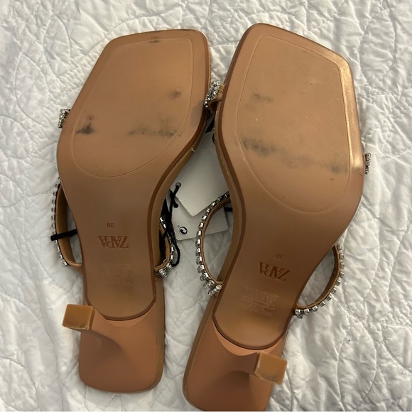 NWT Zara Sparkly Strap Heeled Sandals - Picture 6 of 8